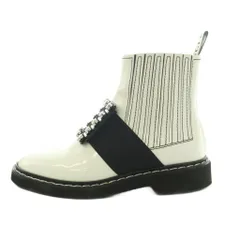ロジェヴィヴィエ ROGER VIVIER Viv レンジャーブーツ ショートブーツ クリスタルバックル 35.5 22.5cm 白 黒 /MI ■OSのサムネイル