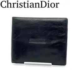 【美品】Dior 二つ折り財布 コンパクトウォレット ミニ財布 レザー 黒色のサムネイル
