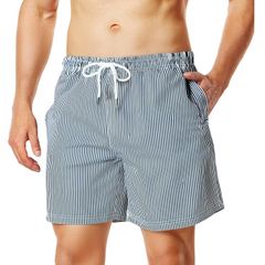 [SUNDAY ROSE] Men's Swimwear, Stylish Surf Shorts, Breathable, with Inner Lining, for Swimming Pool, Casual Wear, Amphibious, Quick-Drying, Beach, Travel, Summer, 2XL, Dark Blue JS