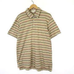 ジェイクルー J.CREW ヴィンテージ 90s ポロシャツ マルチボーダー 半袖 L ベージュ マルチカラーのサムネイル