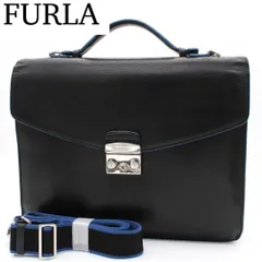 【良品】FURLA レザー ビジネスバッグ 2way A4収納可 ブラックのサムネイル