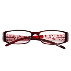【新品】 プレピア New CrystalFlower101 バネ丁番採用 シックでオシャレな落ち着いた女性向きの花柄老眼鏡 持ち歩きにも邪魔にならないソフト眼鏡ケース付き[PrePiar]（ワイン101,+20）