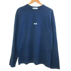 エムエスジーエム MSGM ミニロゴ ロングスリーブTシャツ 3640MM501 カットソー 長袖 ロンT プリント クルーネック S 紺 ネイビー /Xのサムネイル