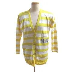 エスカーダ ESCADA カーディガン 38 イエロー ボーダー柄 イルカボタン/HW ■GY99のサムネイル