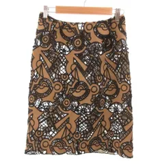 マルニ MARNI ニットスカート 透かし編み 総レース リネン混 38 茶 ブラウン /JS ■IBO100のサムネイル