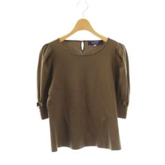 未使用 エムズグレイシー ステッチ入りカットソー 半袖 ハイネック 花