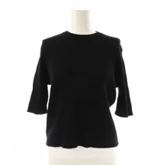 サクラ SAKULA 24SS MERCERIZED COTTON RIB TOP ニット カットソー 五分袖 コットン 38 黒 /NR ■OSのサムネイル