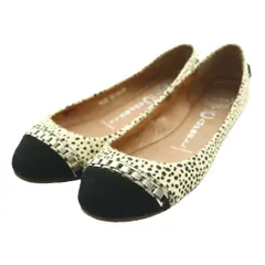 ジェフリーキャンベル Jeffrey Campbell ハラコフラットパンプス 36 黒 ブラック アイボリー /SS ■OS ■SHのサムネイル