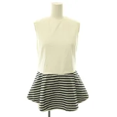 ボーダーズアットバルコニー BORDERS at BALCONY PEPLUM SLEEVELESS TEE	トップス カットソー ノースリーブ 36 白 ホワイト 黒 ブラック /NR ■OSのサムネイル