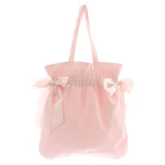 メゾンドフルール Maison de FLEUR ギンガムダブルリボンギャザートートバッグ ハンドバッグ ピンクのサムネイル