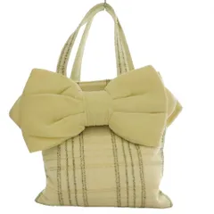 メゾンミュゲ Maison Muguet ツイードベロアリボントートバッグ ハンド アイボリー /SS ■OSのサムネイル