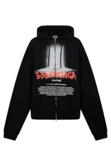 【新品・最安値】Balenciaga Cotton hoodie with zip and print 正規品 トレーナー・スウェットのサムネイル