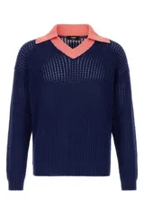 【新品・最安値】Fendi Scollo a v co fancy rib BLU INK+PEONIA 正規品 ポロシャツのサムネイル