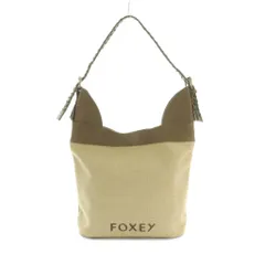 フォクシー FOXEY ショルダーバッグ キャンバス レザー 切替 ベージュ /MI ■OSのサムネイル