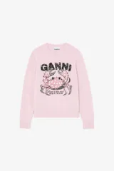 【新品・最安値】Ganni Graphic wool sweater crab CHALK PINK 正規品 ノースリーブのサムネイル