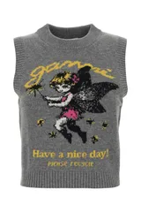 【新品・最安値】Ganni Graphic wool vest PALOMA 正規品 ノースリーブのサムネイル