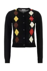 【新品・最安値】Ganni Light cotton argyle cardigan BLACK 正規品 ノースリーブのサムネイル