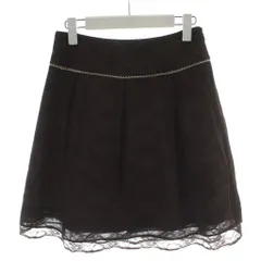 ピンカール Pin Curl フレアスカート 38 茶 ひざ丈 レース /GG39 ■MAのサムネイル
