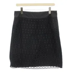 Sマックスマーラ 'S Max Mara スカート ナイロン切替 カットワーク 刺繍 ひざ丈 タイトスカート 42 ネイビー 紺 19-10-10121 /☆Gのサムネイル