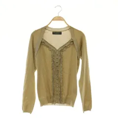 ボディドレッシングデラックス BODY DRESSING Deluxe カーディガン ニット 長袖 ラメ フリル 38 ベージュ /MY ■OS ■MAのサムネイル