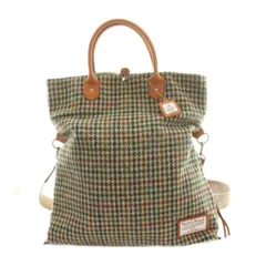 ハリスツイード Harris Tweed ショルダーバッグ 茶 ブラウン ベージュ ハウンドトゥース柄 /AP ■MAのサムネイル