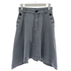 シーバイクロエ SEE BY CHLOE デニムスカート 36 水色 ライトブルー ひざ丈 アシンメトリーヘム /GGのサムネイル