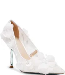 ベッツィジョンソン レディース シューズ パンプス フラワー柄 フラワー Blue by Betsey Johnson Darcy Floral Ornament Stiletto Pumps Ivoのサムネイル