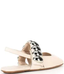 ジェフリー キャンベル レディース シューズ パンプス レザー Jeffrey Campbell Manon Leather Embellished Slingback Flats BoneSilveのサムネイル