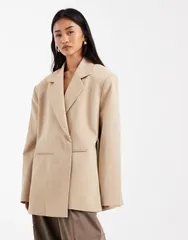 エイソス レディース アウター ジャケット・ブルゾン A ライン ブレザー ASOS DESIGN A line oversized blazer in camel キャメルのサムネイル