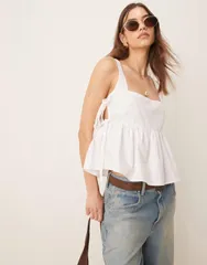 エイソス レディース トップス タンクトップ ASOS DESIGN tie side babydoll tank top in chocolate Chocolate チョコレートのサムネイル