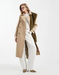 エイソス レディース アウター コート ASOS DESIGN longline waterepellentrench coat in stone ストーンのサムネイル