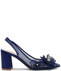ベッツィジョンソン レディース シューズ パンプス Blue by Betsey Johnson Petra Flower Ornament Slingback Pumps Navy ネイビーのサムネイル