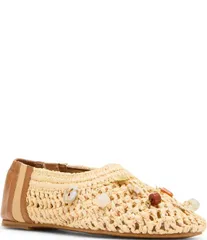 スティーブ マデン レディース シューズ パンプス Steve Madden Meela Charm Raffia Slip on Flats Naturalのサムネイル