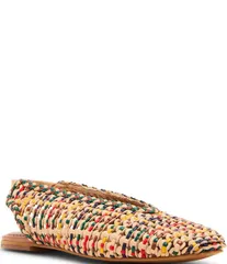 スティーブ マデン レディース シューズ パンプス レザー Steve Madden Rumi Leather Multicolor Woven Slingback Flats Bright Multのサムネイル