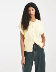 エイソス レディース トップス タンクトップ ASOS DESIGN button up relaxed tank in buttermilkのサムネイル