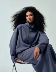 エイソス レディース アウター ジャケット・ブルゾン スタンドネック ASOS DESIGN tailored funnel neck jacket part of a set Blue ブルーのサムネイル