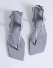 トップショップ レディース シューズ サンダル ヒール Topshop Sunshine mid heel flip flop sandals Gray グレーのサムネイル