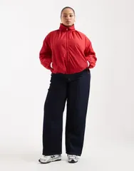 エイソス レディース アウター ジャケット・ブルゾン ASOS DESIGN oversized bubble hem track jacket Red レッドのサムネイル