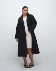 エイソス レディース アウター コート ASOS Curve ASOS DESIGN Curve longline waterepellentrench coat Black ブラックのサムネイル