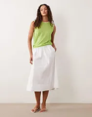 エイソス レディース トップス タンクトップ ASOS DESIGN double layered tank top in lime with white ホワイトのサムネイル