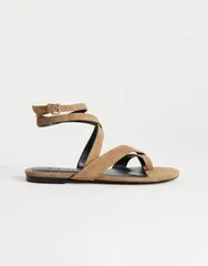トップショップ レディース シューズ サンダル スエード Topshop Erika real suede flat sandals in taupe トープのサムネイル