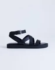 トップショップ レディース シューズ サンダル Topshop Sasha strappy flat sandals Black ブラックのサムネイル