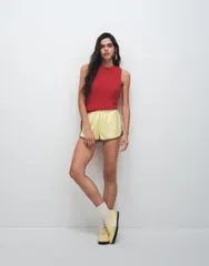 マンゴ レディース トップス シャツ ノースリーブ ニット Mango knit sleeveless top RED レッドのサムネイル