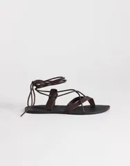 トップショップ レディース シューズ サンダル Topshop Maisie strappy flat sandals in chocolate チョコレートのサムネイル