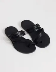 トップショップ レディース シューズ サンダル Topshop Maeve strappy toe loop sandals Black ブラックのサムネイル