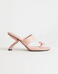 トップショップ レディース シューズ サンダル ヒール Topshop Natalie angular heel flip flops PINK ピンクのサムネイル