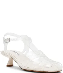 スティーブ マデン レディース シューズ ヒール サンダル Steve Madden Jelina Jelly Fisherman Kitten Heel Sandals Clearのサムネイル