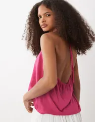 マンゴ レディース トップス シャツ ホルター Mango Teen halterneck top in bright PINK ピンクのサムネイル