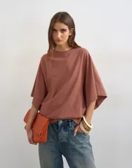 トップショップ レディース トップス Tシャツ Topshop batwing Tshirt in pecanのサムネイル