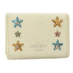 ジミーチュウ JIMMY CHOO ハンネ HANNE コンパクトウォレット 三つ折り財布 レザー スタッズ アイボリー /TK ■OH 45のサムネイル